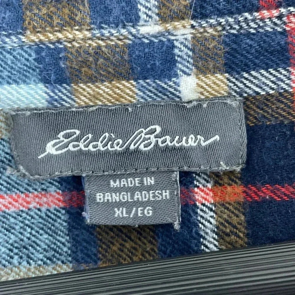 Eddie Bauer flannel Shirt Long Sleeve Button Down Mens XL 3339 - Picture 2 of 7